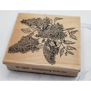 Embossing Arts Branch Of Lilacs Wood Mounted Rubber Stamp